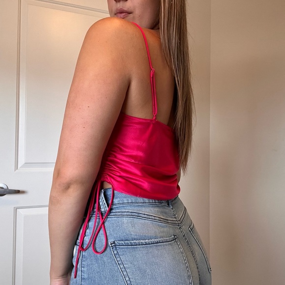 Dynamite Pink Satin Tank - Picture 3 of 8
